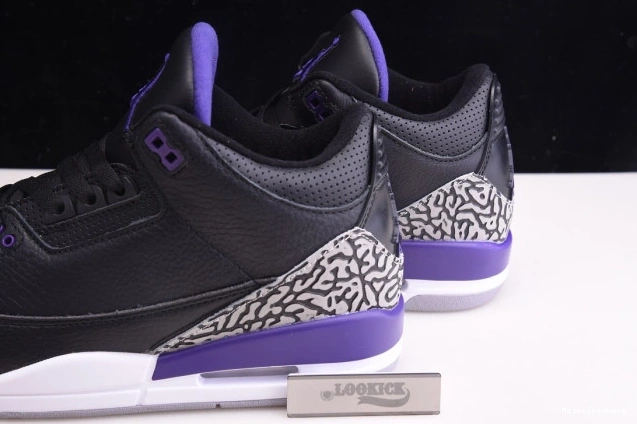 MaikeSneakers 3 Retro Air CT8532-050 Black Court Purple Jordan 0809